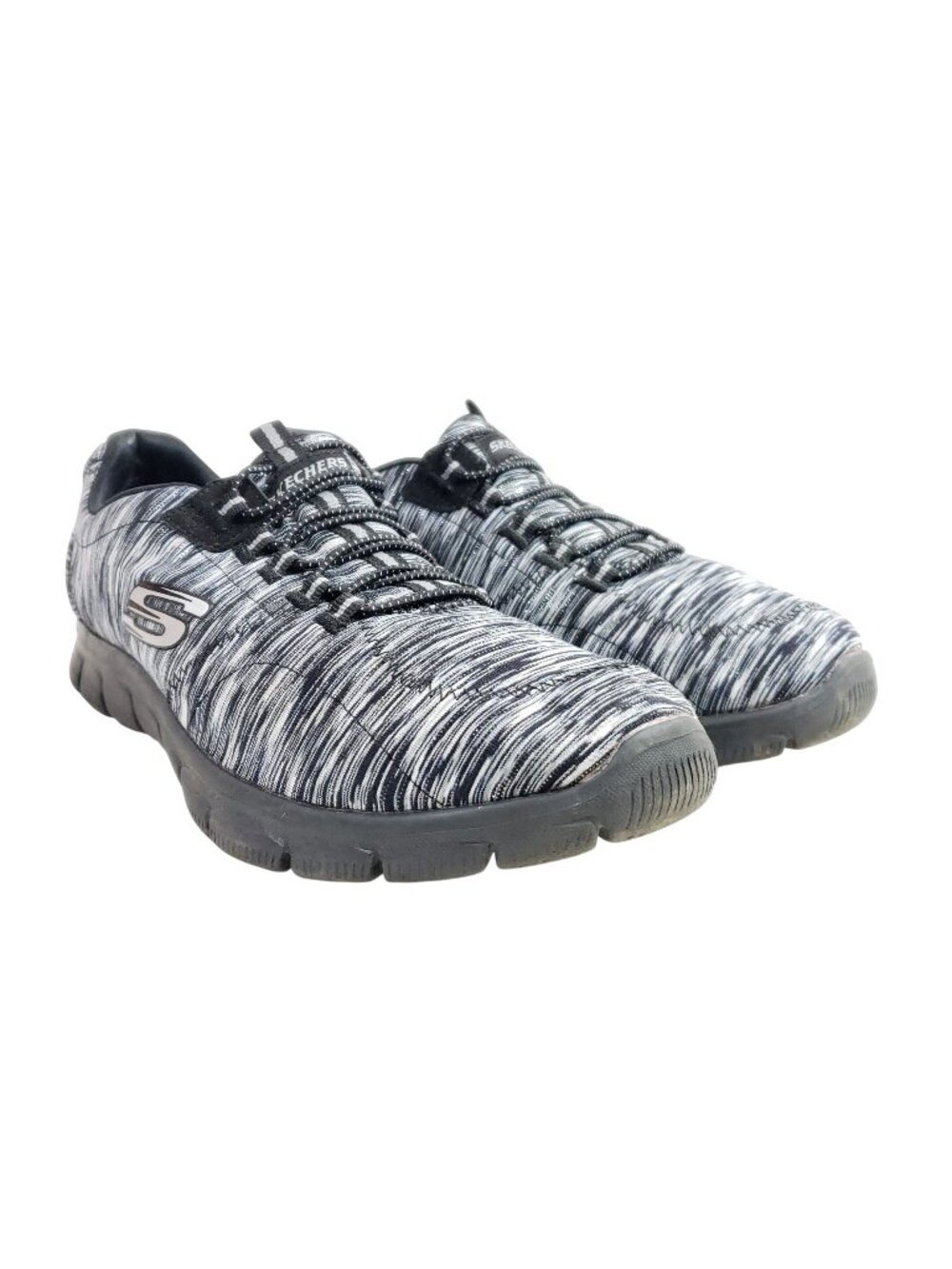 Skechers Womens 8.5 Grey Athletic Sneakers Black Gray